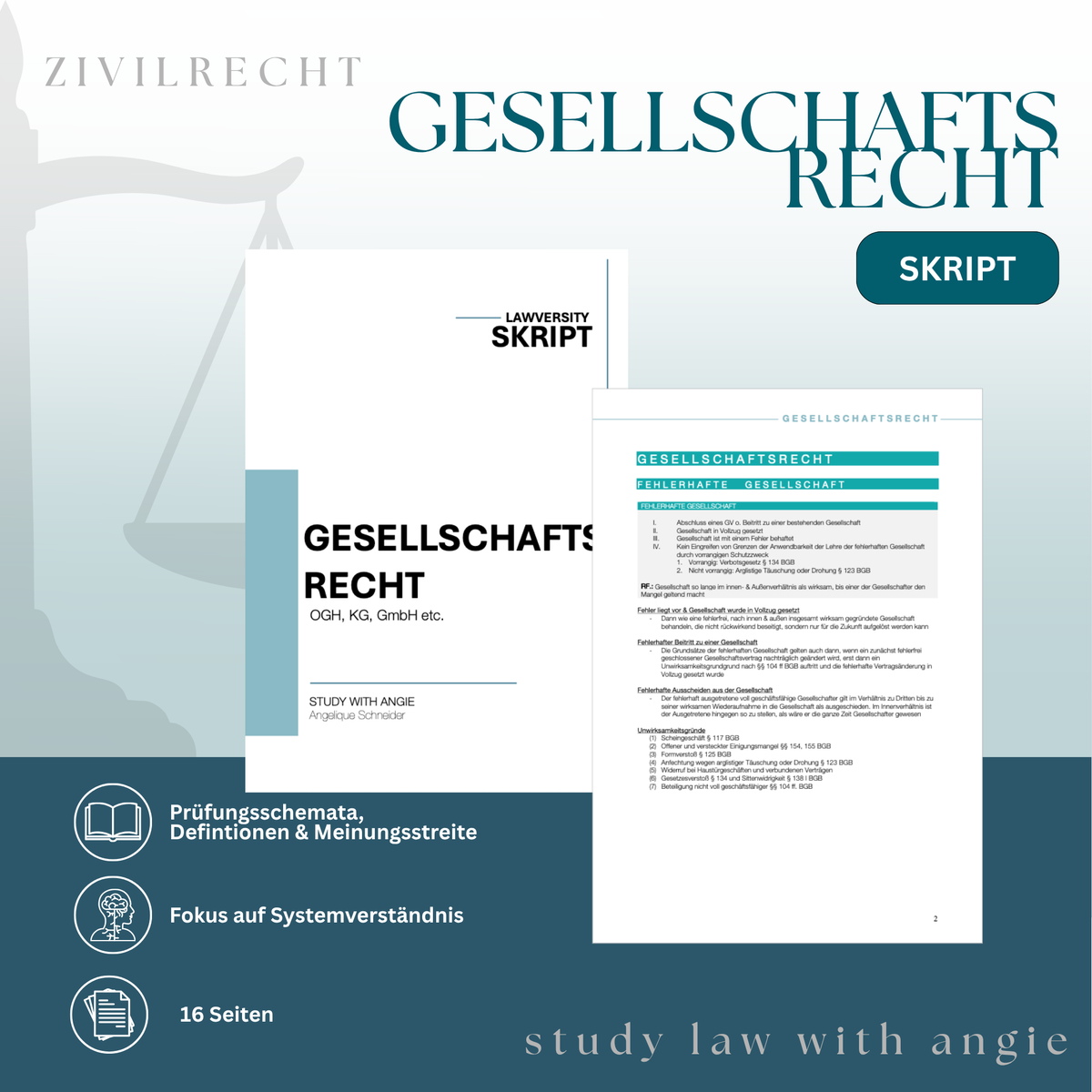 GESELLSCHAFTSRECHT - Study law with Angie