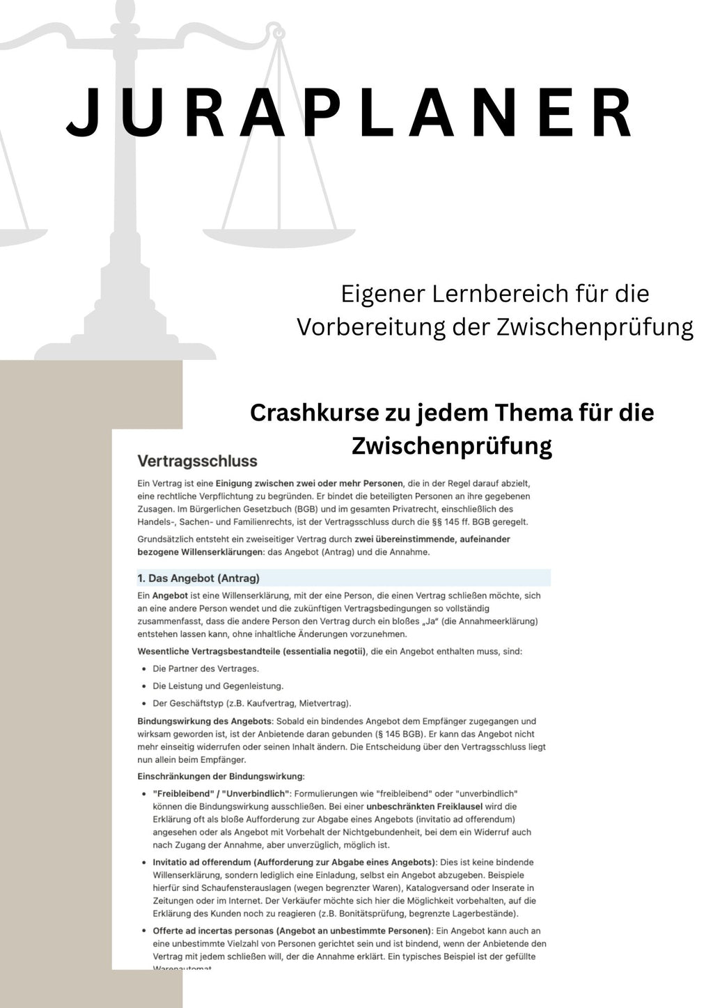 JURAPLANER - BLANKO (Notion Template/Vorlage) - Study law with Angie