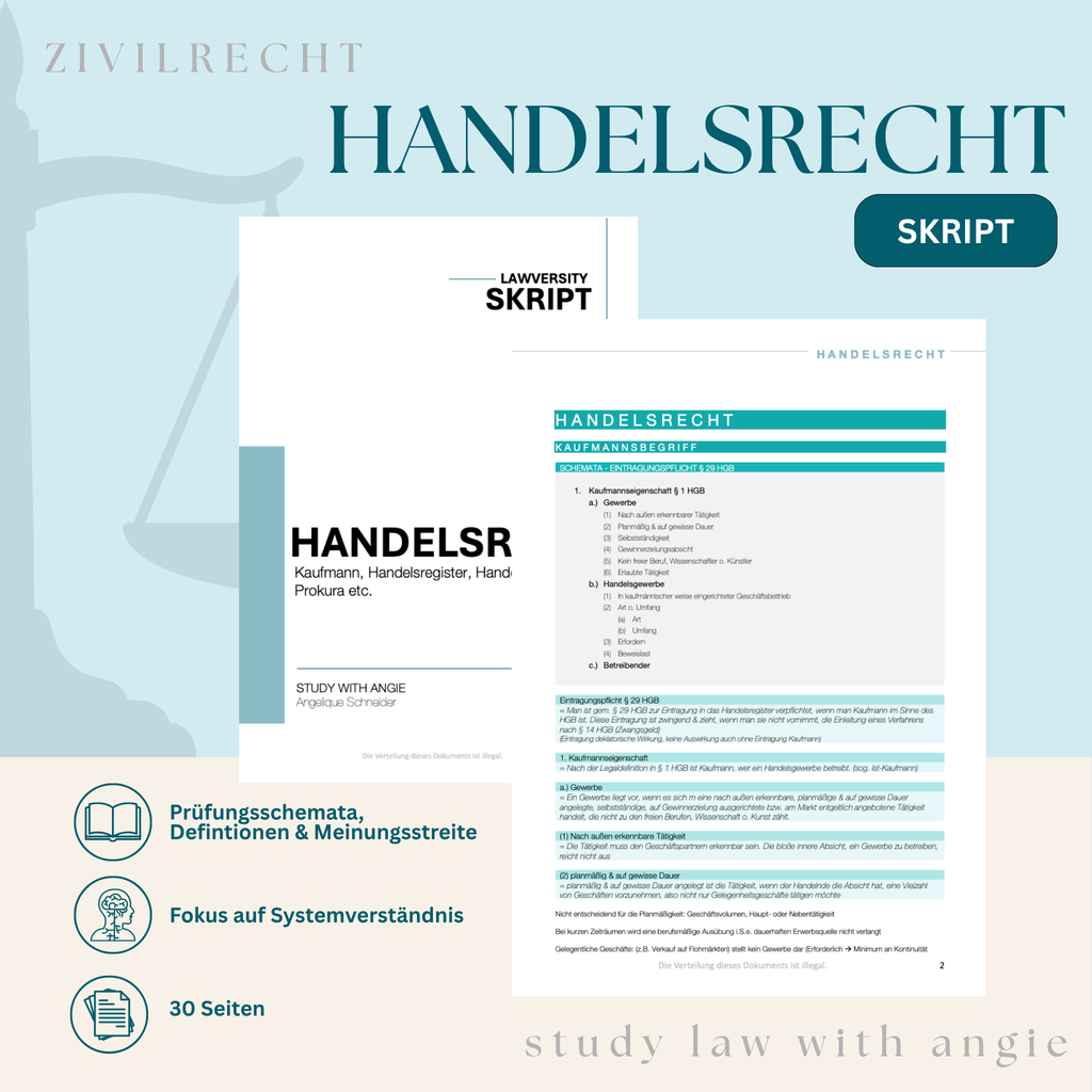 HANDELSRECHT - Study law with Angie
