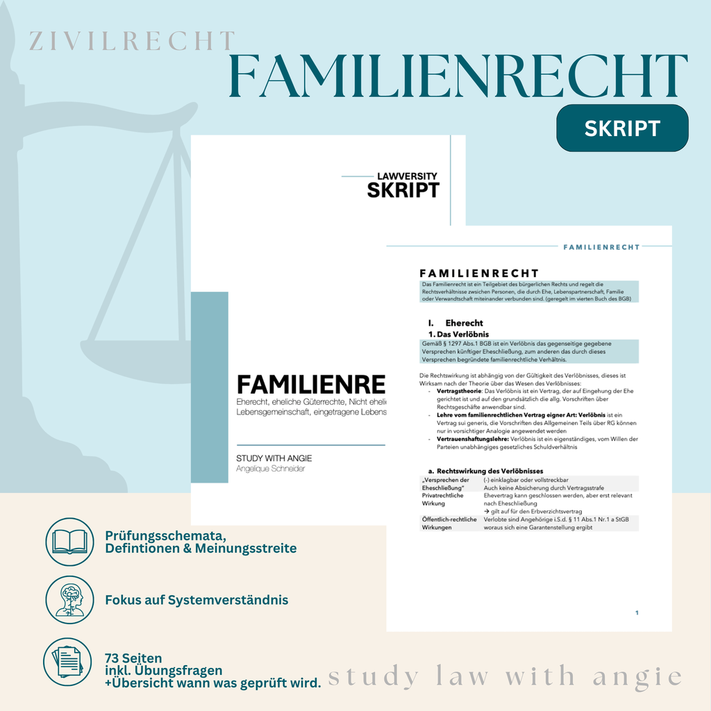 FAMILIENRECHT - Study law with Angie
