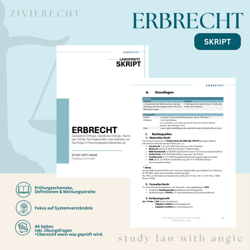 ERBRECHT - Study law with Angie