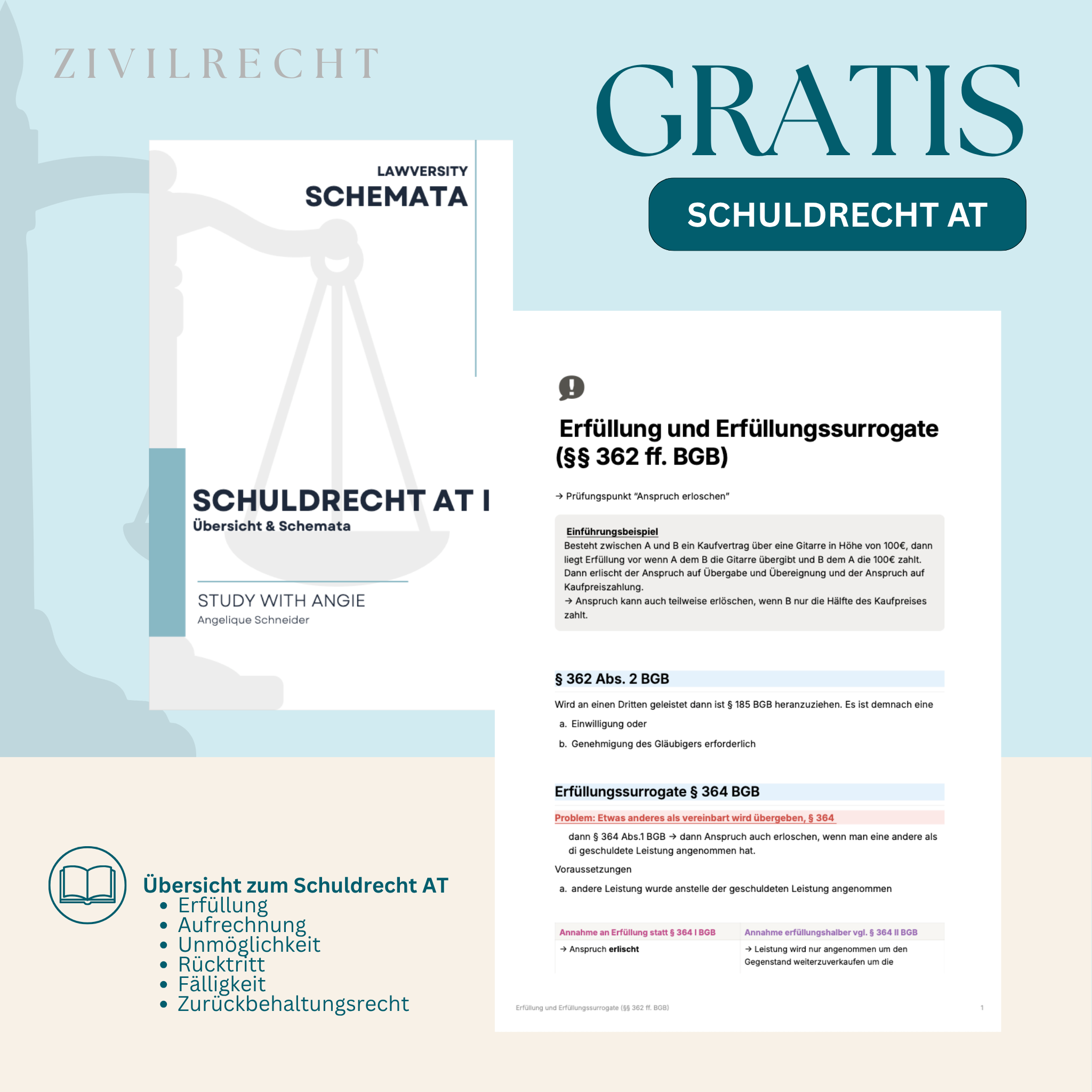 Kostenlose Unterlagen - Study law with Angie