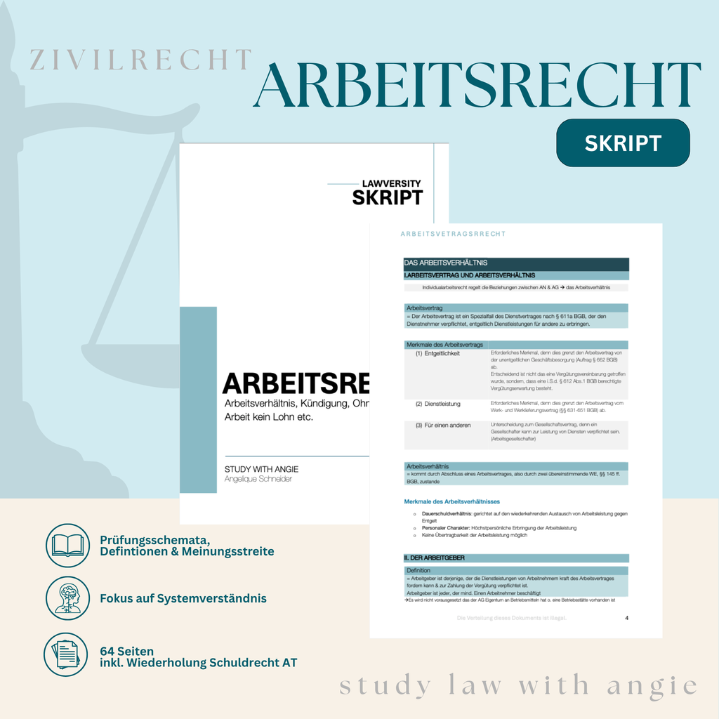 ARBEITSRECHT - Study law with Angie