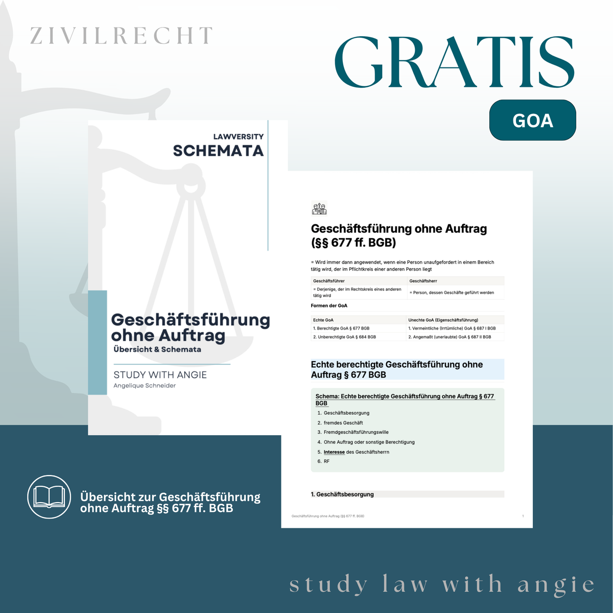 Kostenlose Unterlagen - Study law with Angie