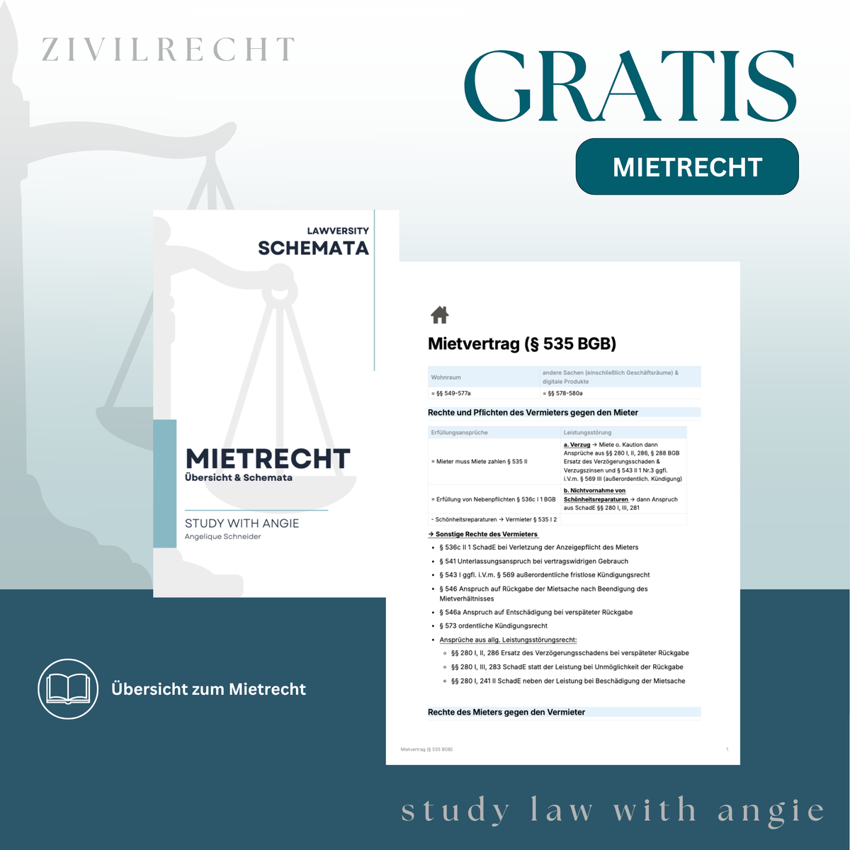 Kostenlose Unterlagen - Study law with Angie