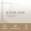 JURAPLANER ⚖️ - Lernplan für Fernunistudenten (Bachelor of Laws) - Notion Template/Vorlage - Study law with Angie