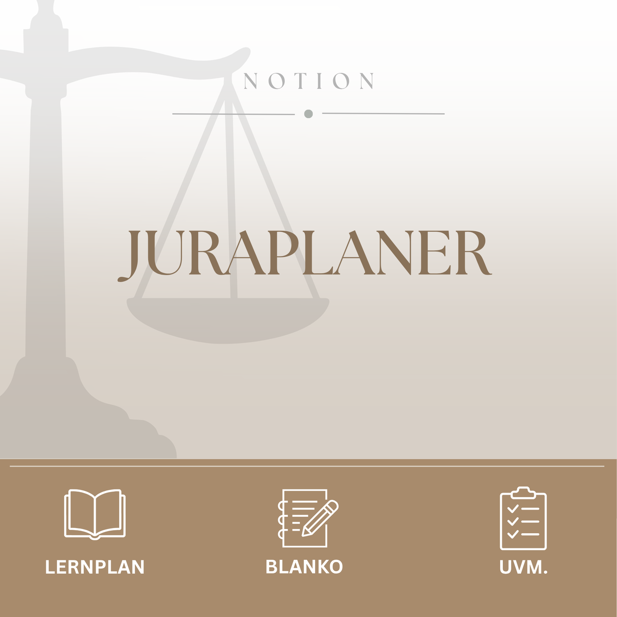 JURAPLANER - BLANKO (Notion Template/Vorlage) - Study law with Angie