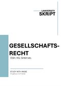 Gesellschafstrecht - Skript - Study law with Angie