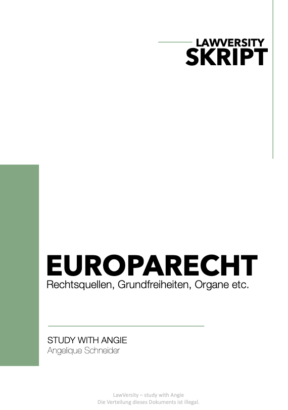 Europarecht - Skript - Study law with Angie