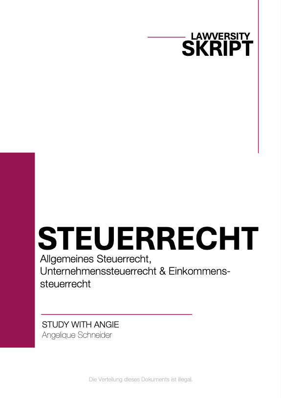 Steuerrecht - Skript - Study law with Angie
