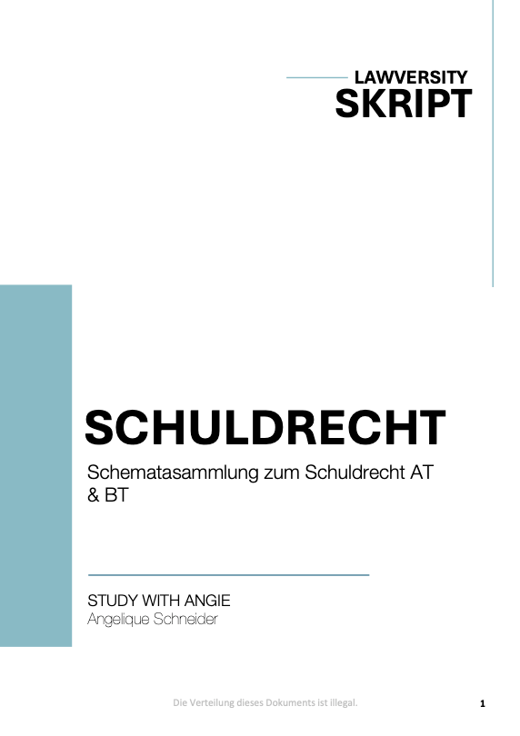 Schuldrecht AT + BT - Schematasammlung - Study law with Angie