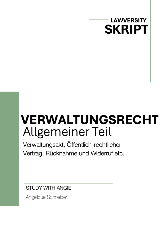 Verwaltungsrecht At - Skript - Study law with Angie