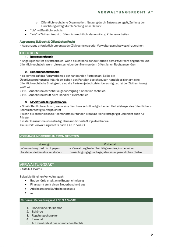 Verwaltungsrecht AT - Skript & Workbook - Study law with Angie