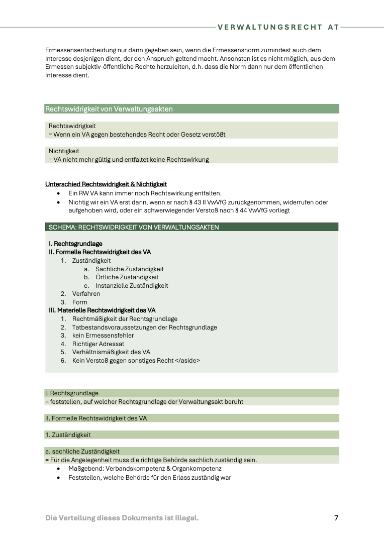 Verwaltungsrecht AT - Skript & Workbook - Study law with Angie