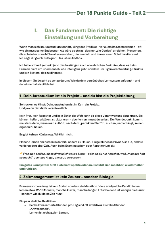 Der 18 Punkte Guide II - Gutachtenstil & Klausurtaktik - Study law with Angie