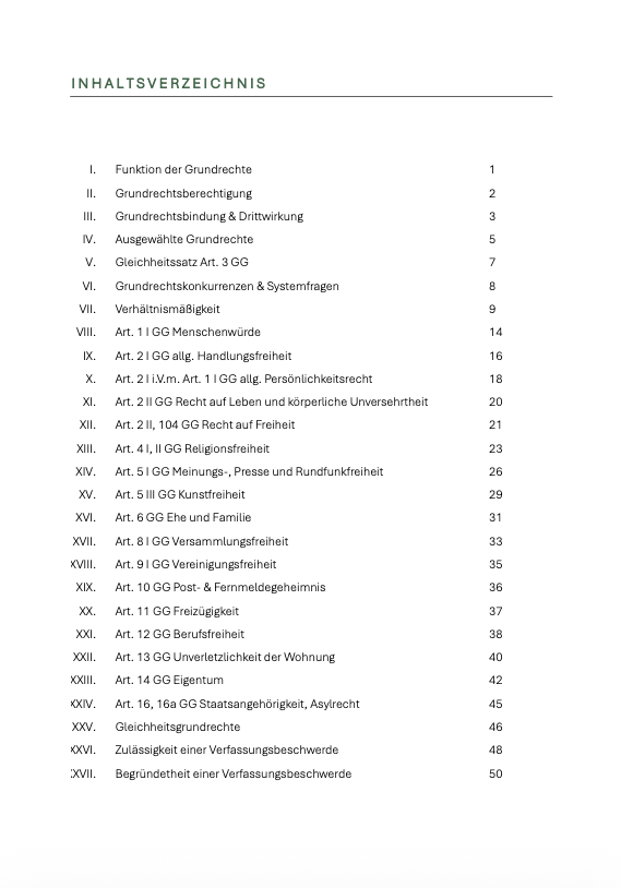 Grundrechte - Skript - Study law with Angie