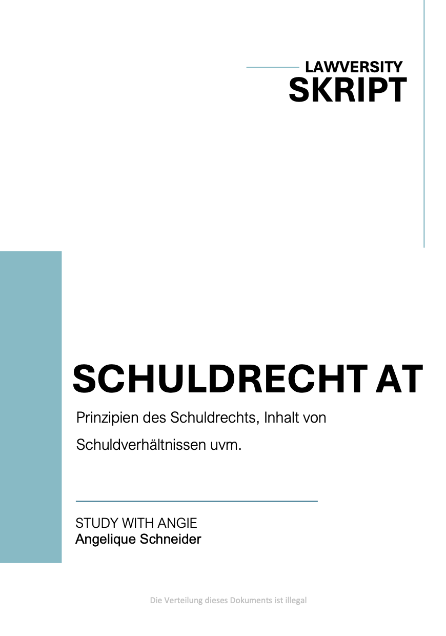 Schuldrecht AT - Skript - Study law with Angie