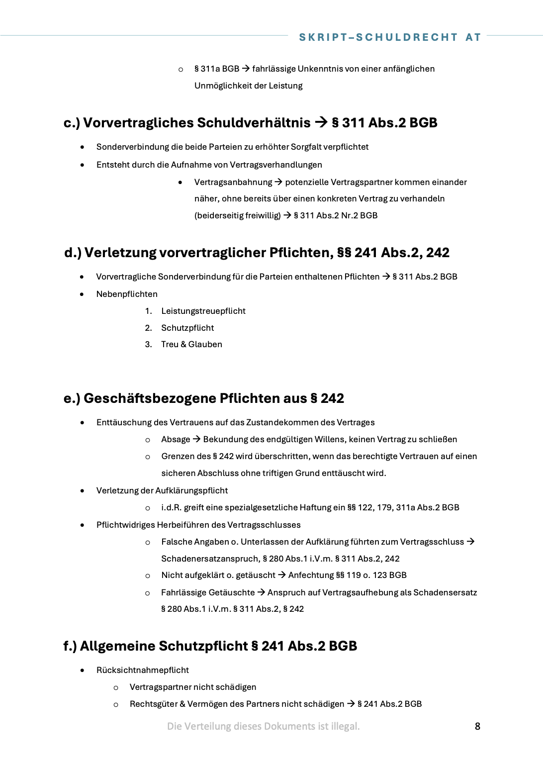 Schuldrecht AT - Skript - Study law with Angie