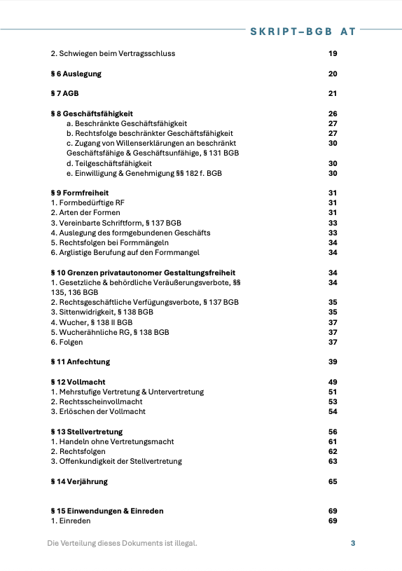 BGB AT - Skript - Study law with Angie