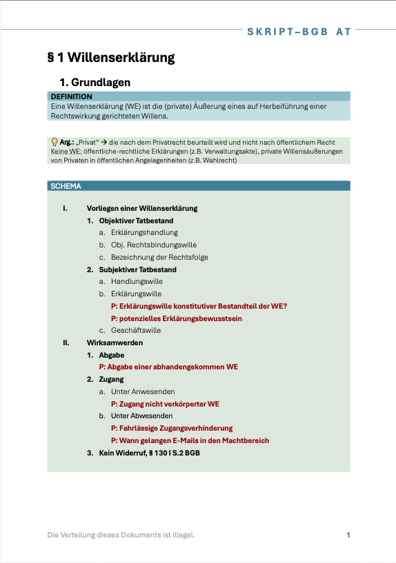 BGB At & Schuldrecht AT Skript + Schemata zum Schuldrecht AT & BT - BUNDLE - Study law with Angie