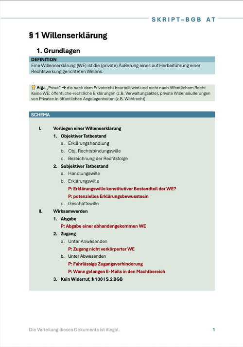 BGB At & Schuldrecht AT Skript + Schemata zum Schuldrecht AT & BT - BUNDLE - Study law with Angie