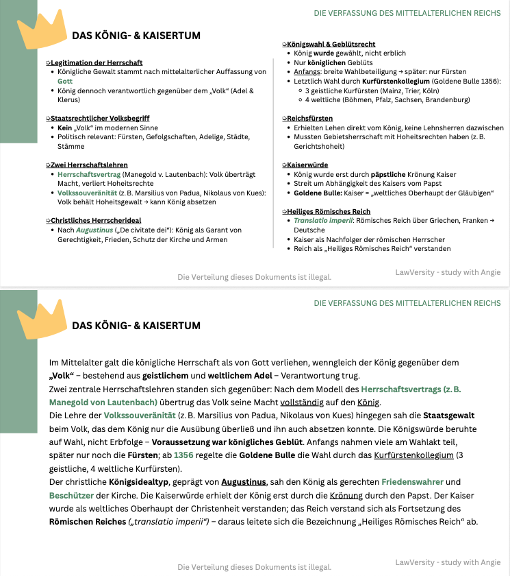 Lernkarten - Deutsche Rechtsgeschichte - Study law with Angie