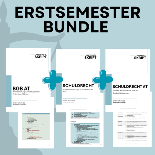 BGB At & Schuldrecht AT Skript + Schemata zum Schuldrecht AT & BT - BUNDLE - Study law with Angie