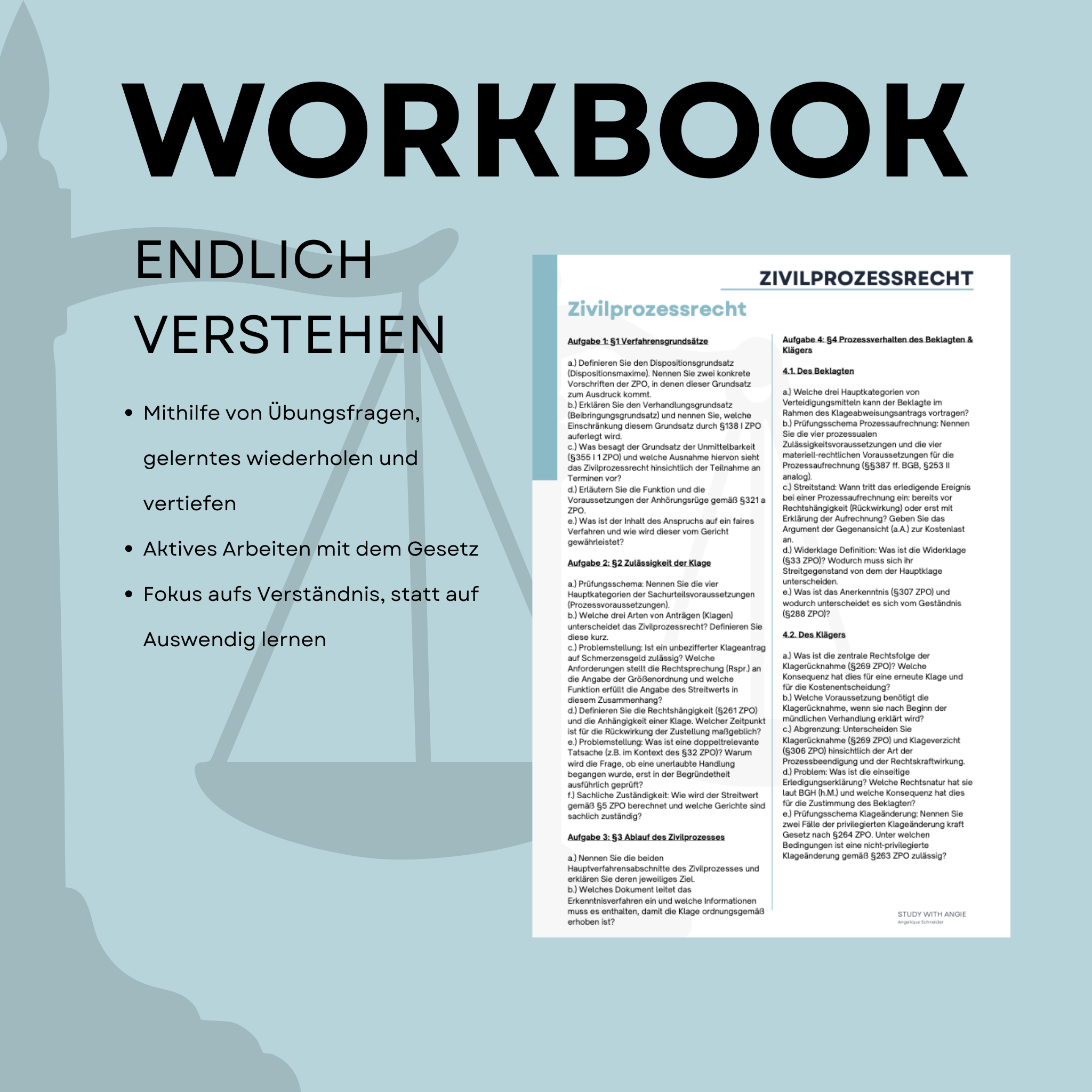 Zivilprozessrecht - Workbook - Study law with Angie