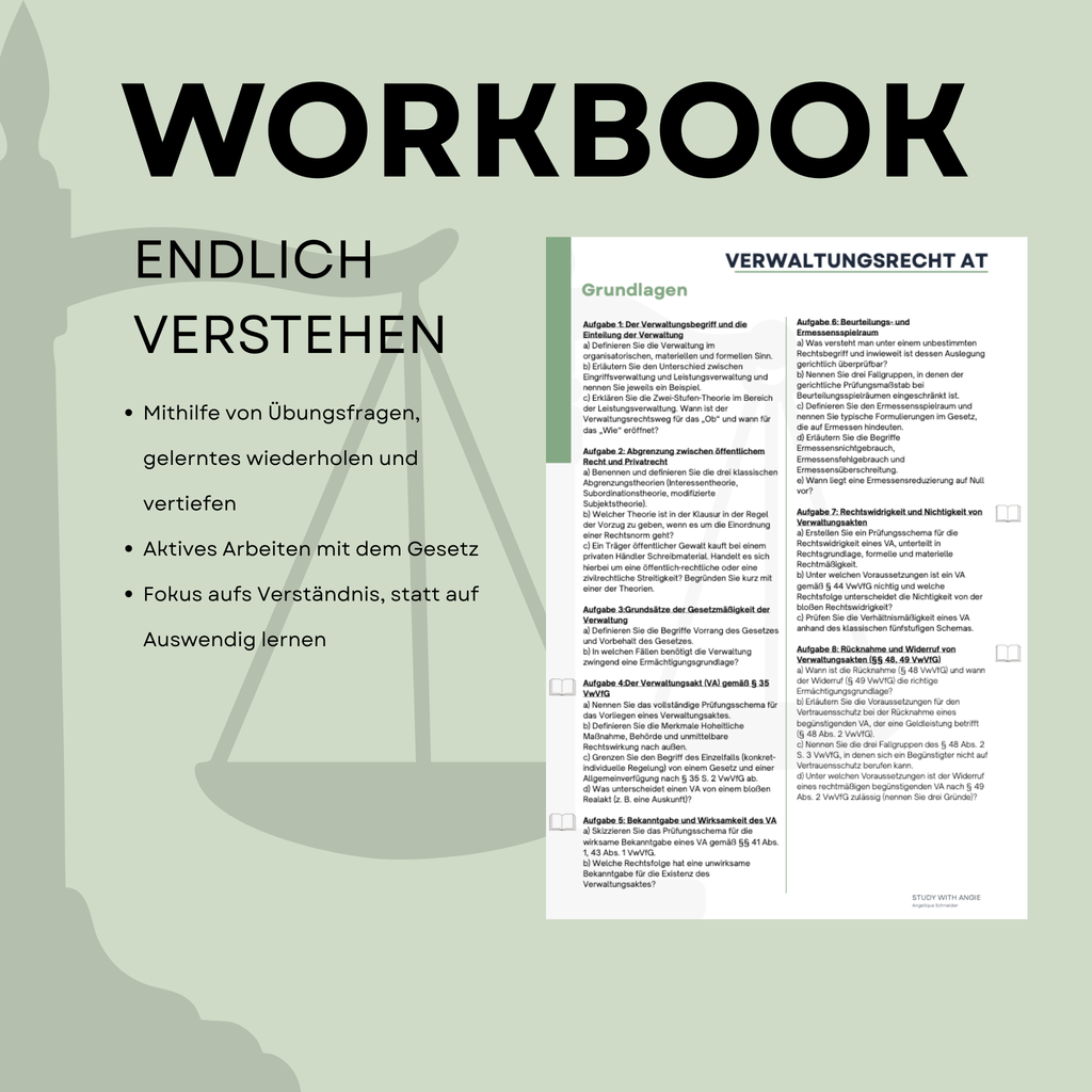 Verwaltungsrecht AT - WORKBOOK - Study law with Angie