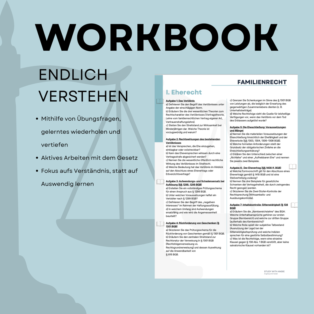 Familienrecht - Workbook - Study law with Angie