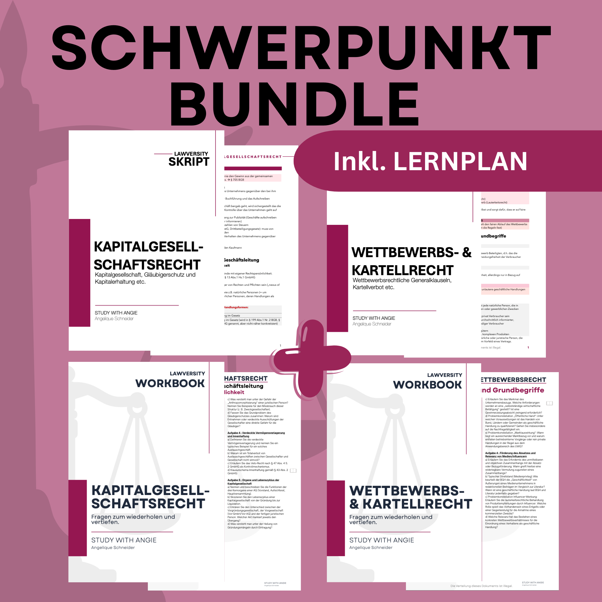 Schwerpunkt - Bundle - Wettbewerbs- & Kartellrecht + Kapitalgesellschaftsrecht - Study law with Angie