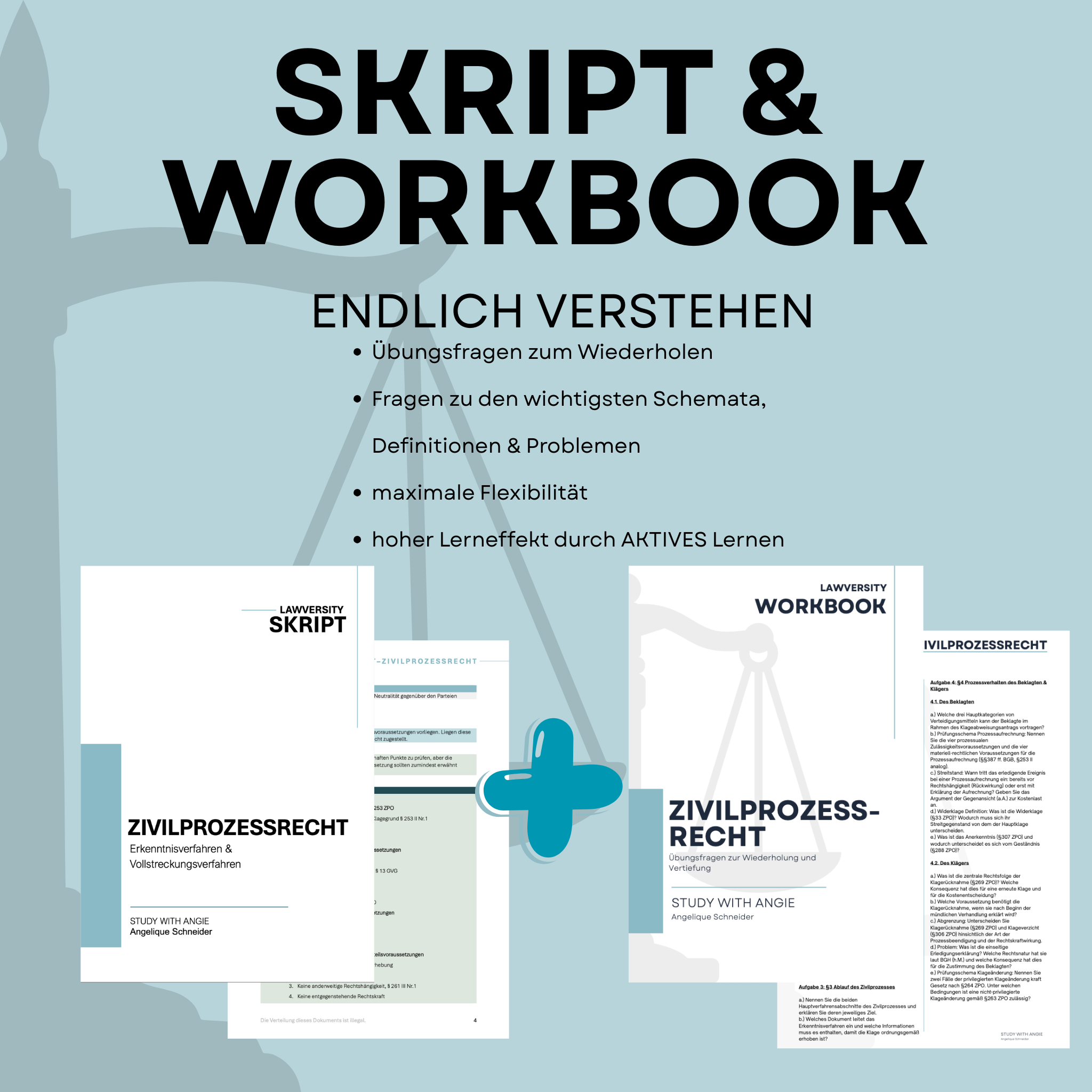 Zivilprozessrecht - Skript & Workbook - Study law with Angie